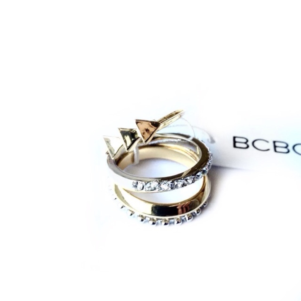 BCBGENERATION STACKABLE RINGS GOLD SILVER TONED